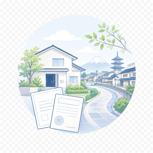 日本で長く暮らすための手続を表すアイコン
